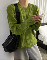 cable cosyharu semi-over knit