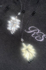 Mother of pearl lily ball rope necklace