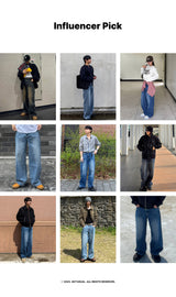Basic Washing Wide Denim Pants - 4COLOR