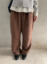 ハルカボカシ毛ニットバンディングワイドパンツ