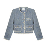WhyBerry24AW ショートコート “Pearl Corridor”レトロラウンドネックジャケット
