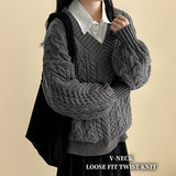 Raon Balloon Twisted V-Knit
