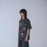 Untitled Gihahak Logo Pigment Wash Short Sleeve Washed Black