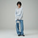 EMBROIDERY LAYERED MINI SKIRT  (White)