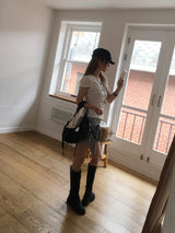 Beagles shirring mini skirt