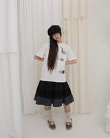TEA CUP CROCHET T-SHIRT / WHITE