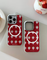 [MADE]ホワイトストロベリー シルバー エポキシ MagSafeバンパー iPhoneケース