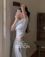 [MADE] Hayu Shirring Short-Sleeved T-shirt