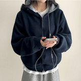 Betty Check Point Fleece Hoodie Zip-Up