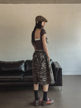 Military Snap Wide Bermuda Pants