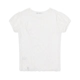 ウェーブパフレースTシャツ (White) F25QB127