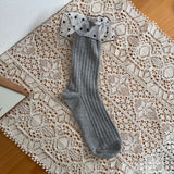 Big Polka Dot Lace Ribbon Frill Socks