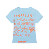 グラフィックレタリングドローイングクロップTシャツ 232406609