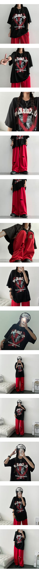 Banquo ハートキャッツ半袖Tシャツ
