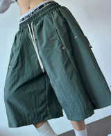ハイクオリティ💜スナップナイロンバミューダパンツ 💚🤍🤎🖤6カラー