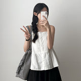 Sugar Lace Pin Tuck Pleated Nash Vest Blouse 