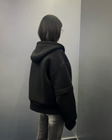 AEブランキーフーディジップアップ_ブラック