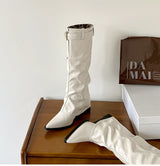 Leopard Flip Two-way Western High Long Boots
