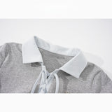 レースアップコントラストカラーTシャツ232427788