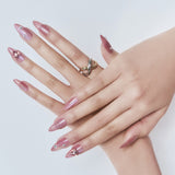 MUZMAK Reusable Glam Design Nail Tip Dollish(Round Stiletto)