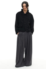 Relaxed Hooded Wool Jacket