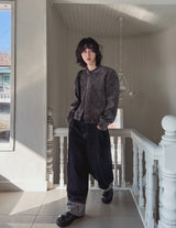 Lining roll-up balloon fit raw denim