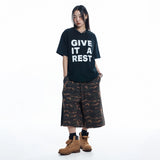 Camo 8-quarter Sweat Bermuda Pants - KHAKI