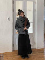 Philp Peach Fuzz Frill Long Skirt