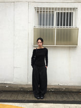 レウアボタンオフショルダー長袖Tシャツ (6c)