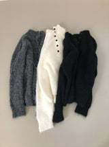 Fluffy henry neck knit