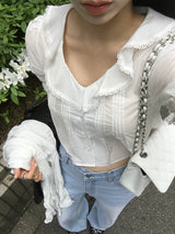 [MADE] Bayren Frill Puff Blouse