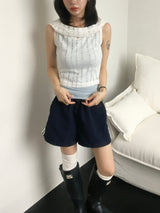 Two-line nylon washable shorts (8c)