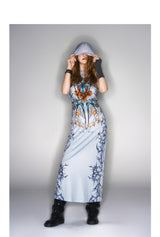 2025 Spring/Summer New Gray Hooded Sleeveless Dress