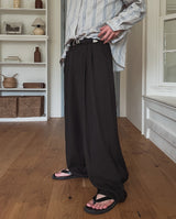 Royden Drape Two-Tuck Wide Slacks