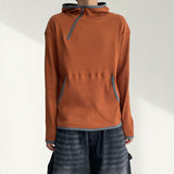 Etsu Diagonal Zipper Color-Blocked Hoodie (5 colors)