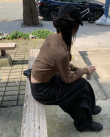 Brown slim zip up