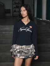 SLIM COLLAR L/S (NAVY)