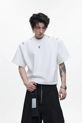 ディーコンストラクテッドバックルショルダーT