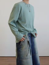 ルーズリベッドボニーロングスリーブ3C