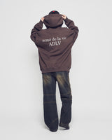 25FW ベーシックロゴナッピングフーディージップアップ ダークブラウン