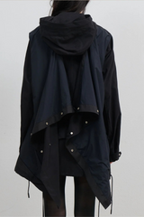 Draped Field Parka / Black