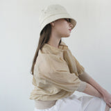 Cream Ribbon Cotton Hat