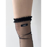 【MADE】hole knee stocking, black dia