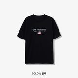LMN サンフランシスコエンブロイダリーオーバーサイズフィット半袖Tシャツ (2 colors)