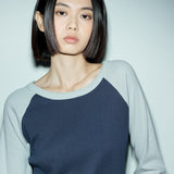 C ラグランロングスリーブTシャツ_ネイビー