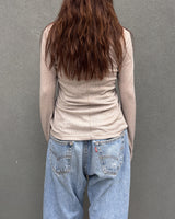 V-Neck Long-Sleeve Top (MOCHA) WOMENS