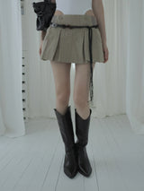 Bowty Pleated Button Skirt Pants