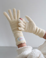 Patch Finger Slit Long Gloves