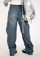 bel cargo denim pants(2color)
