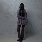 SLASHED CHECK HOODIE: PURPLE